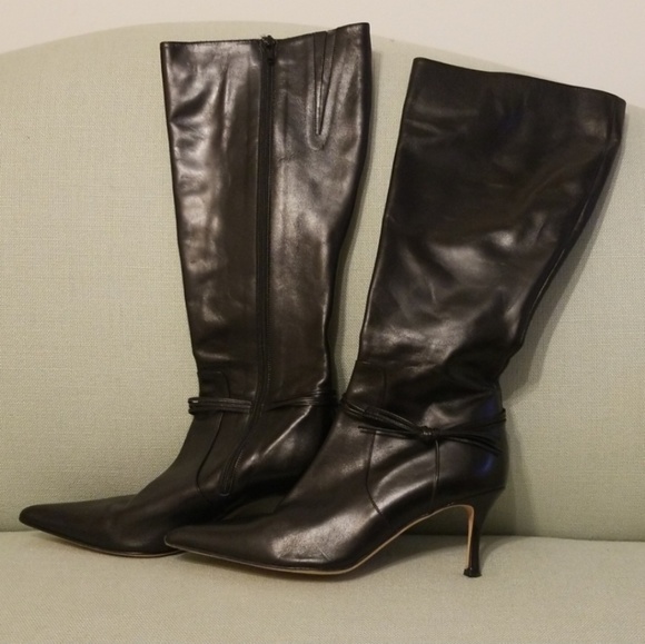 LUMIANI black Italian leather boots - Picture 8 of 8